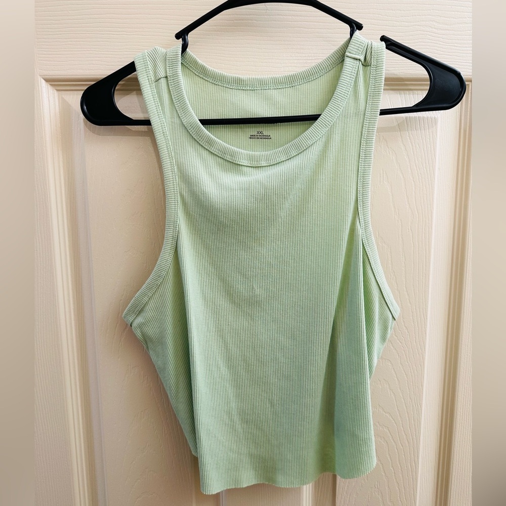 Wild Fable Light Green Ribbed Tank Top